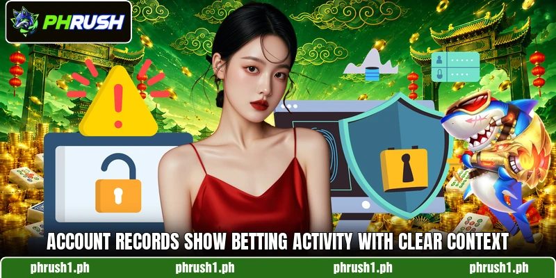 Account records show betting activity with clear context Account records show betting activity with clear context