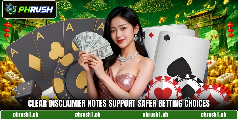 Clear disclaimer notes support safer betting choices