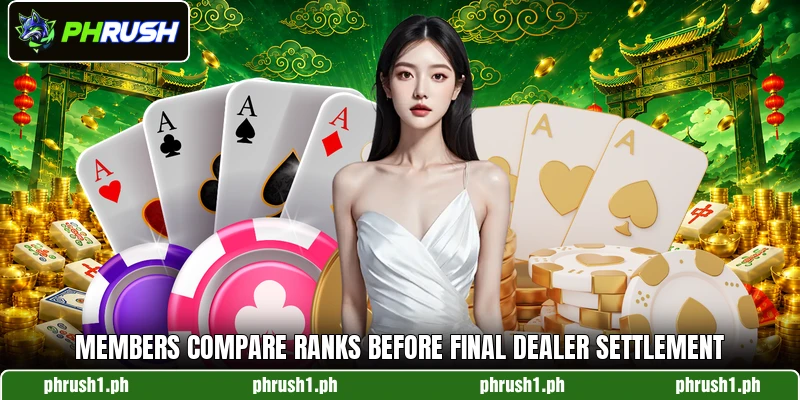 Members compare ranks before final dealer settlement