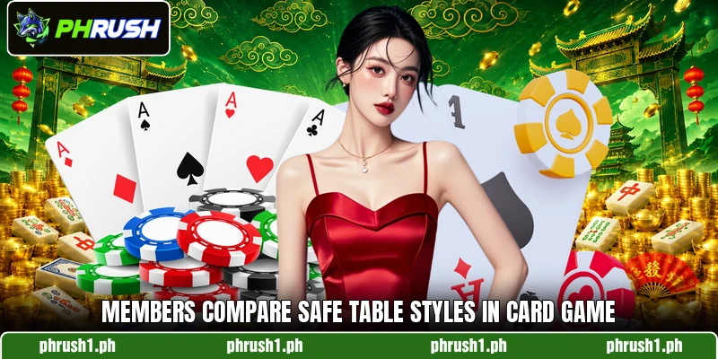 Members compare safe table styles in card game