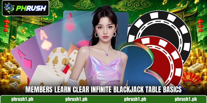 Members learn clear Infinite blackjack table basics
