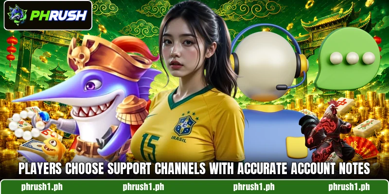 Players choose support channels with accurate account notes