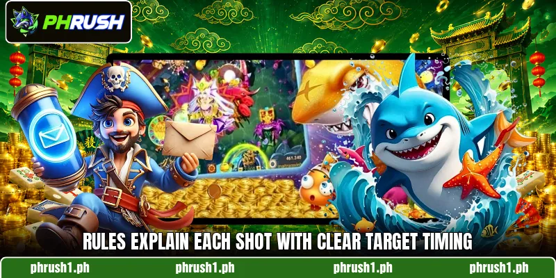 Rules explain each shot with clear target timing Rules explain each shot with clear target timing