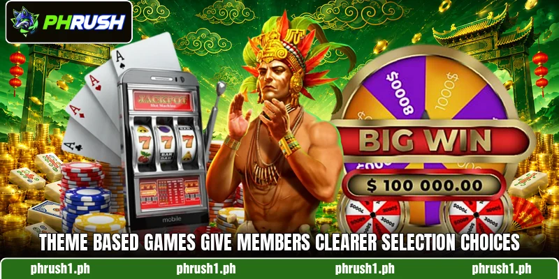 Theme based games give members clearer selection choices